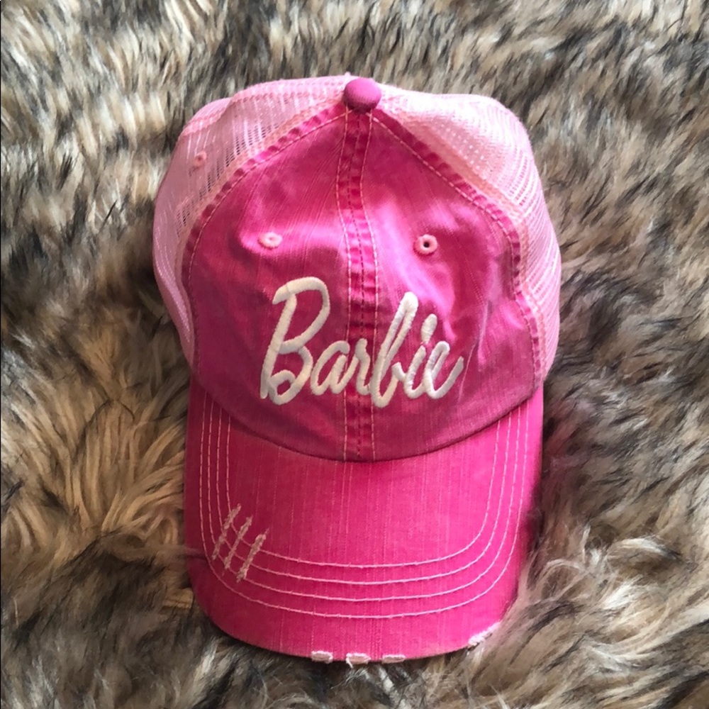 Barbie logo pink mesh back baseball cap hat